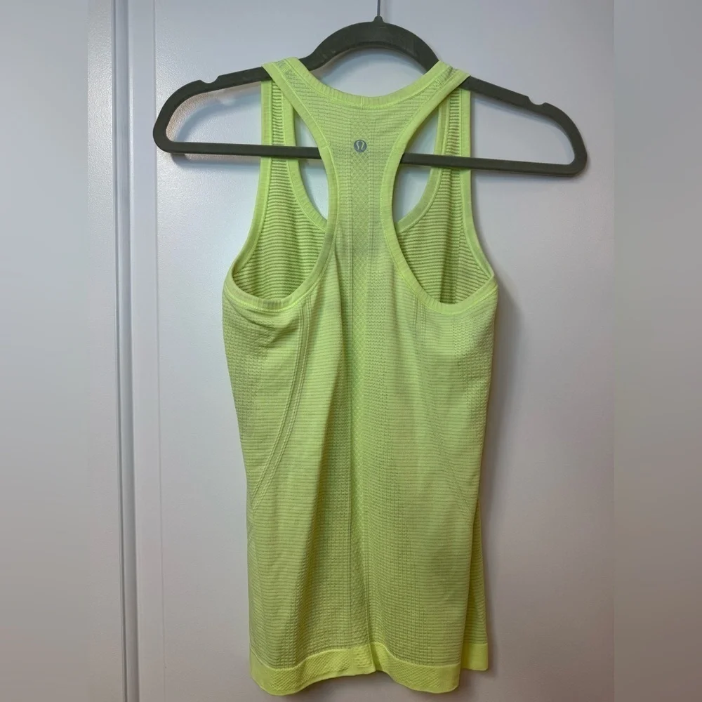 Lululemon Faded Zap Wild Lime Yellow Swiftly Tech Racerback Tank Seamless Top - Picture 3 of 3